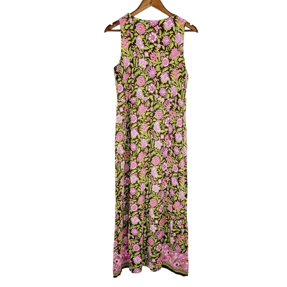 J.Jill green and pink floral dress size S - Picture 5 of 13